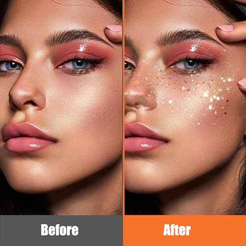 Glitter Freckles Face Tattoo,6PCS Festival Rave Accessories for Women,Gold Silver Face Waterproof Sparkles Freckles Half Magic Makeup Jewels Stickers (6PCS)
