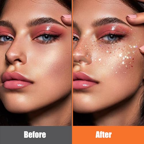 Vodolo Glitter Freckles Face Tattoo Stickers, 12 Pack Waterproof