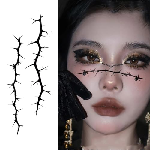16 Sheet Stitch Scar Face Temporary Tattoos - Halloween Waterproof
