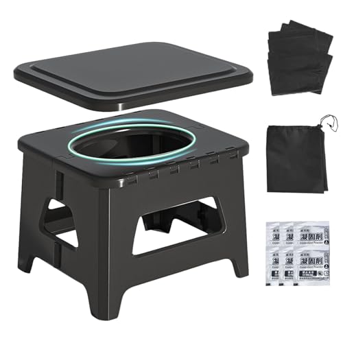 Portable Toilet for Adults Foldable Camping Seat with Lid