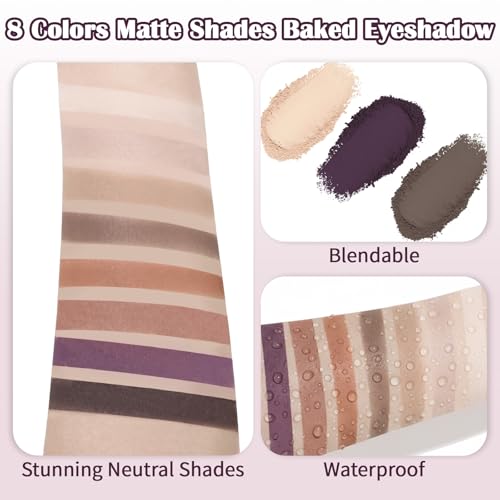 UCANBE 8 Color Matte Eyeshadow Palette - Highly Pigmented Neutral Tones