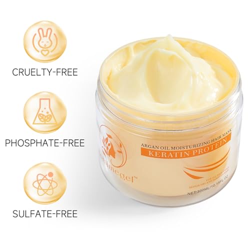 Collagen Hair Mask with Argan Oil - Deep Repair for Damaged Hair 10.15 oz