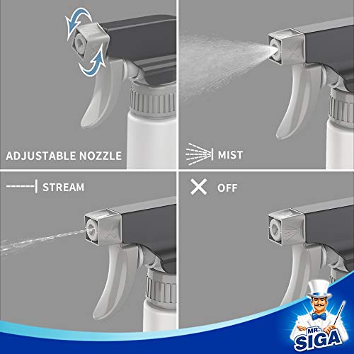 MR.SIGA 24 oz (680.4 ml) Reusable Plastic Spray Bottles, Pack of 3 for Cleaning