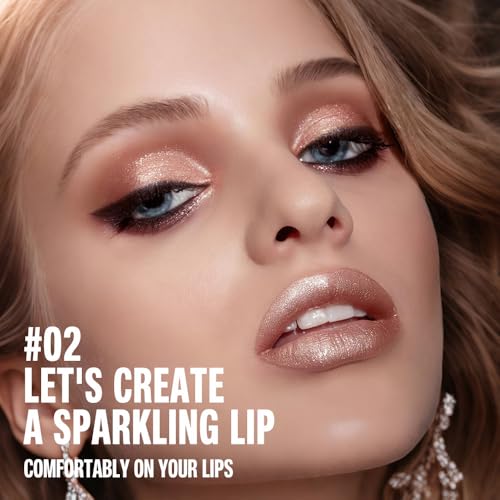Metallic Shimmer Lipstick & Liner Combo | Full Coverage Hydrating