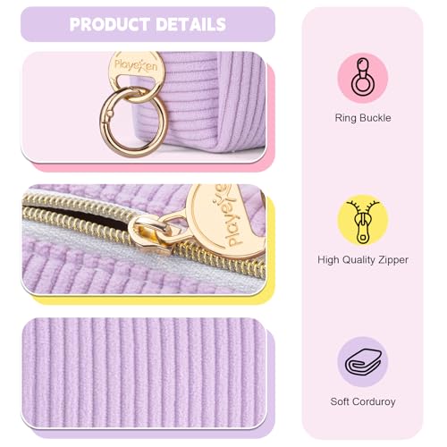 Mini Corduroy Makeup Bag - Small Cosmetic Organizer Pouch