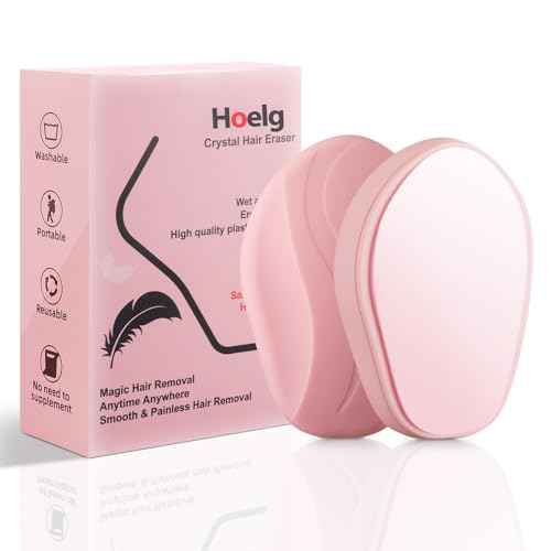 Crystal Hair Eraser for Women and Men, Reusable Crystal Hair Remover Painless Exfoliation Hair Removal Tool for Back Arms Legs (Pink)