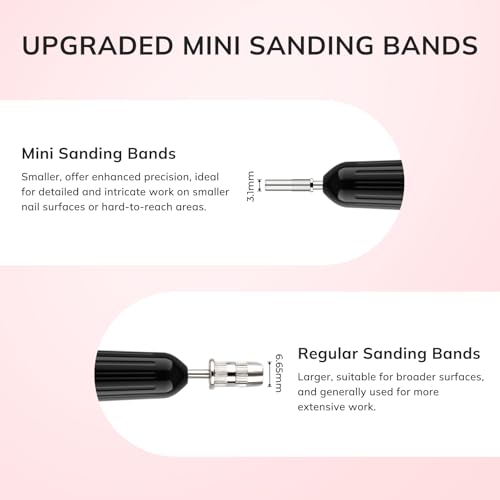 Lavinda 80-Piece Extra Fine Sanding Bands for Nail Drill - 240 Grit