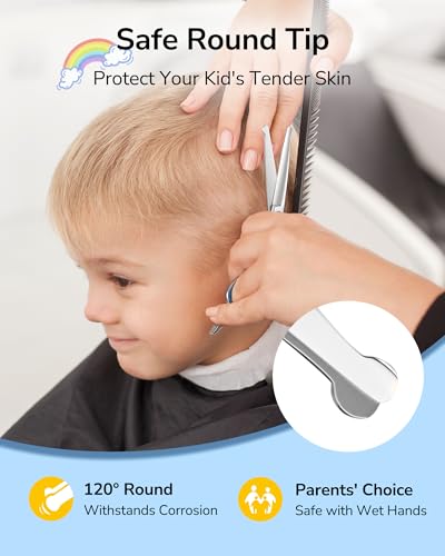 ULG Kids Hair Cutting Scissors 6.5" | Safety Round-Tip