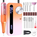 MEKK Professional Nail Drill 35000RPM E-File for Acrylic & Gel Nails - Orange-Pink