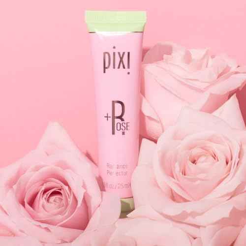 Pixi Beauty +Rose Radiance Perfector | Multitasking Brightening & Blurring Primer with Rose Water, Ceramide NP & Hyaluronic Acid | Luminous Skin Primer & Glowy Complexion Enhancer | 0.8 fl oz/ 25 ml