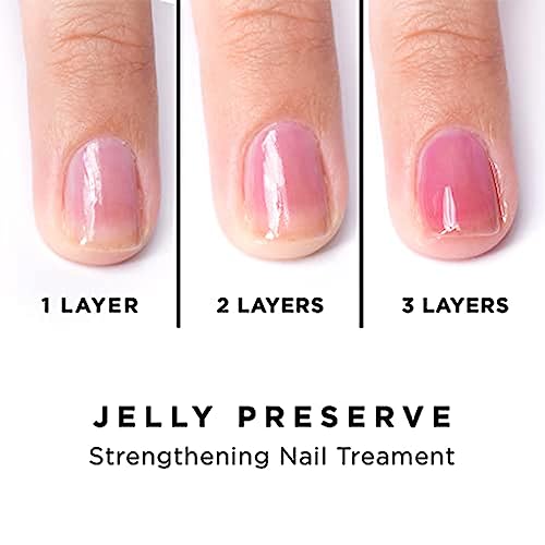 butter LONDON Nail Strengthener for Damaged Nails, Jelly Preserve (Strawberry Rhubarb) - Pink Translucent Finish Nail Polish Strengthens, Nourishes & Rejuvenates Nail Beds & Roots - Nail Care Products