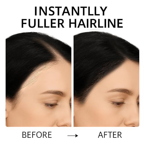 MOOMARTO Hairline Powder with Brush - Root Touch Up & Hair Concealer, Long-Lasting Matte, Sweat & Humidity Resistant, Travel-Friendly Compact, Black