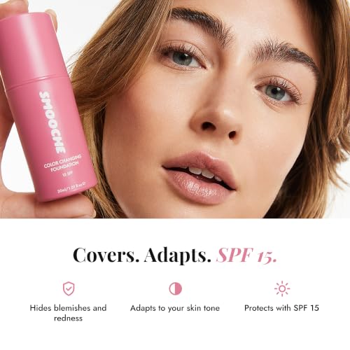 Smooche Color-Changing Foundation – Skin Tone Adapting Liquid Foundation SPF 15
