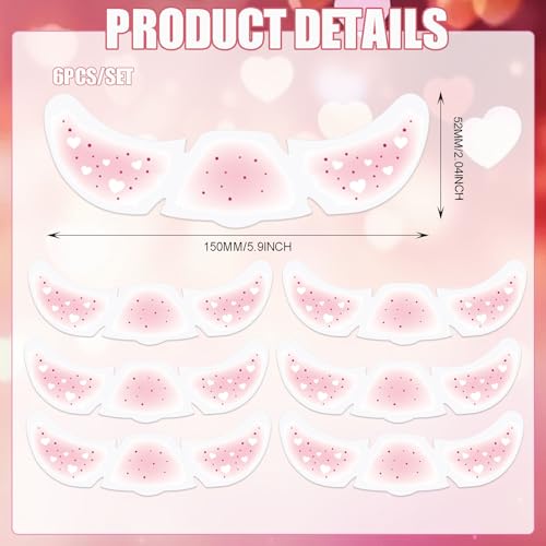 Heart Glitter Freckles Temporary Face Tattoos - 6 Pack