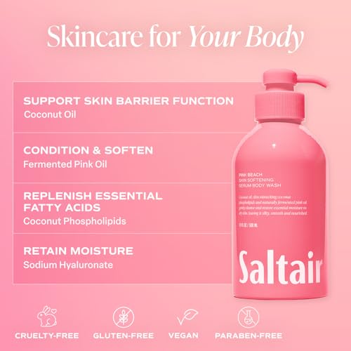 Saltair Body Wash, Signature Scents 2-Pack Santal Bloom After Shower and Bath Oil Moisturizer