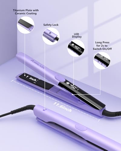 ANNLARY 2-in-1 Hair Straightener & Curler | 1" Titanium Ceramic Ionic Flat Iron