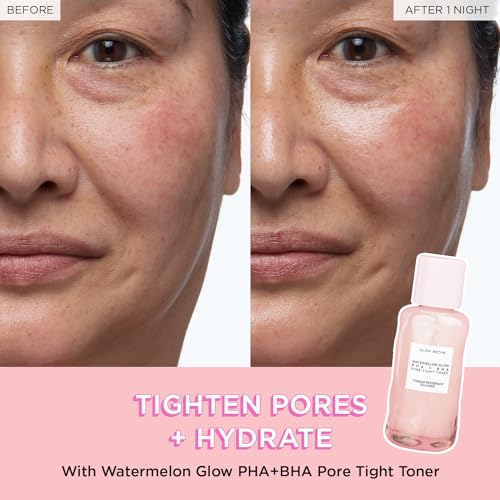 Glow Recipe Niacinamide Dew Drops Facial Serum & Illuminating Makeup Primer (40 ml) + Mini Watermelon Glow PHA + BHA Facial Toner & Pore Minimizer with Hyaluronic Acid (40 ml)