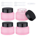 Segbeauty 1oz Frosted Glass Jar with Lid - Refillable Travel Containers (4pcs)
