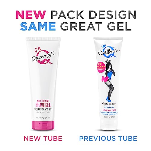 Queen of Ooh la la! Sensitive Moisturising Coconut and Vanilla Shaving Gel For Women 150ml QUAD PACK