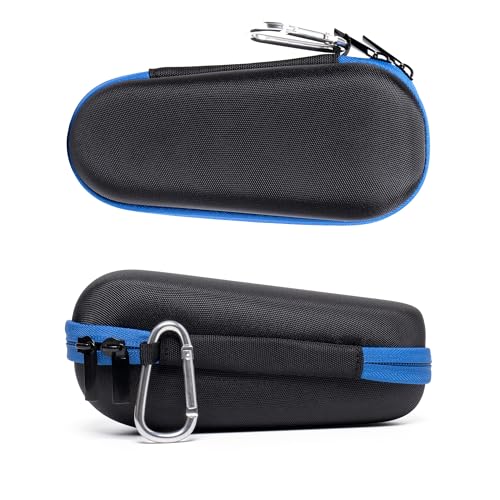 Nincha Electric Razor Case for Braun Series 3, 5, 7, 9 Shavers, Hard Shell EVA Travel Case with Charger Storage, Shaver Protective Carrying Case with Carabiner, Black&blue, 18.8 x 18 x 3.8 cm