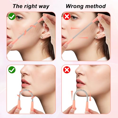 6 Pieces Facial Hair Remover Spring Eyebrow Face Epilator Coil Portable Hair Remover Spring Threading Tool Hair Remover Spring Epilator for Women Chin Cheek Mustache Upper Lip