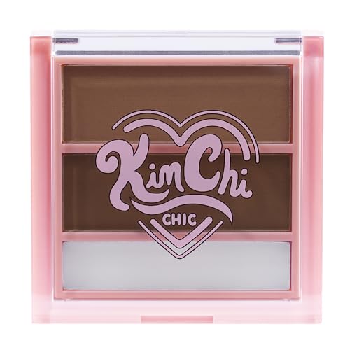 KimChiChic Beauty Kimbrowly Eyebrow Powder Duo with Brow Wax - Natural Looking Brows, 3D Effect, Cruelty Free, Medium Deep P 0.27oz