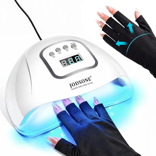 JODSONE U V LED Nail Lamp with Gloves Kit, Dryer for Gel Nails