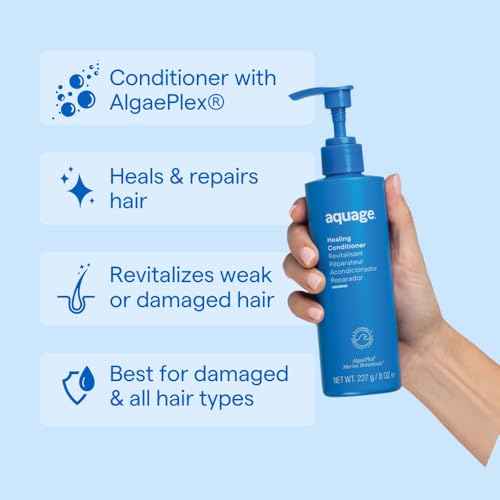 AQUAGE Healing Conditioner, Contains Marine Botanicals to Moisturize and Repair Dry or Damaged Hair and Build Strength from the Inside Out, 8 oz