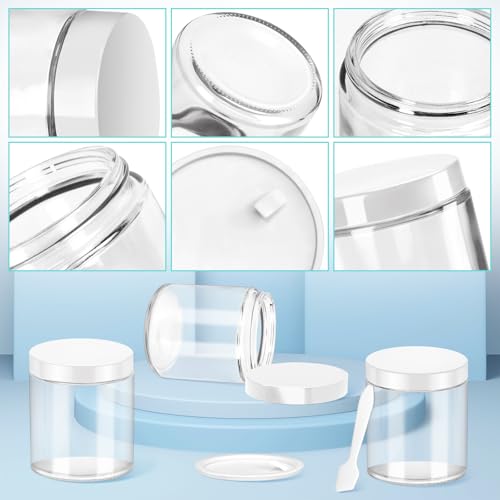 2 Pack 8oz Glass Jars with Lids & Spatulas