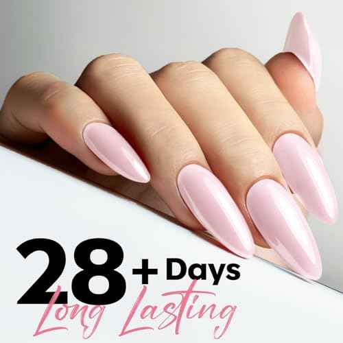 modelones Gel Nail Polish Baby Pink Polish Light Soft Pastel Soap Nail Polish Soak Off Nail Art Gel Manicure Salon DIY Home Gift for Women 15 ML