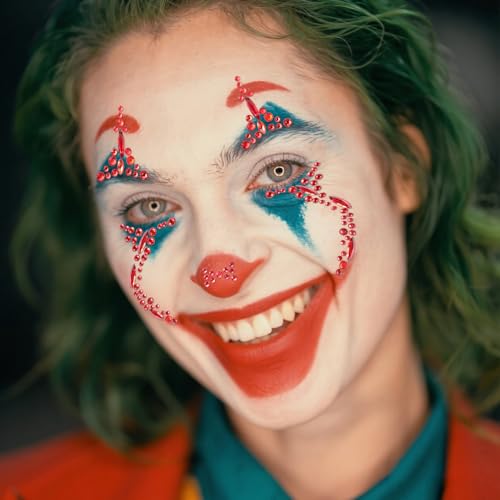 Halloween Face Gems Rhinestone Tattoos - 2 Sheets Clown