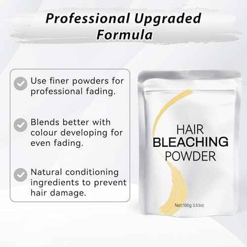 Hair Bleach Powder, Professional Lightening Bleach for Hair, Strong & Gentle Bleach Powder for Hair, Lift Up to 8 Levels, Perfect for DIY Blonde Highlights & Lightening (100g/3.53oz)