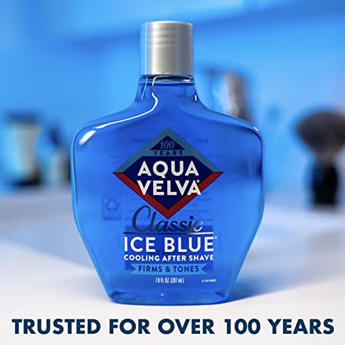 Aqua Velva After Shave, Classic Ice Blue, Soothes, Cools, and Refreshes Skin, 7 Ounce (Pack of 2)