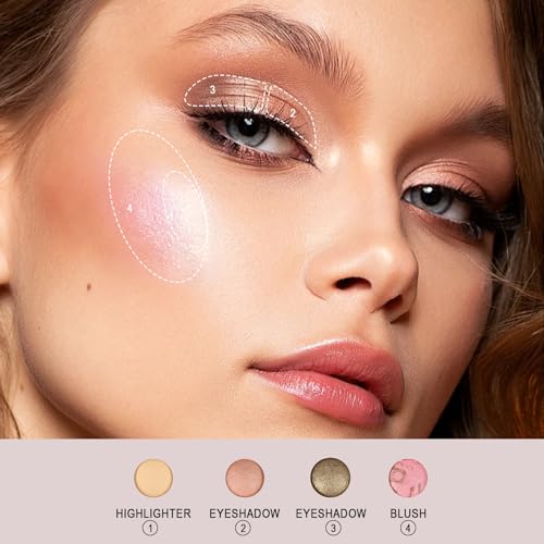 Baked Makeup Palette with Bronzer, Highlighter & Blush