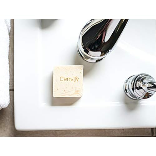 Canviiy 3-in-1 Purifying Nourish + Calm Natural Cleansing Bar, Infused with Calendula, Chamomile, Peppermint Oil, Witch Hazel and Lavender Petals to Soothe, Renew, and Repair Dry Skin - 4 Oz (Pack of 1)