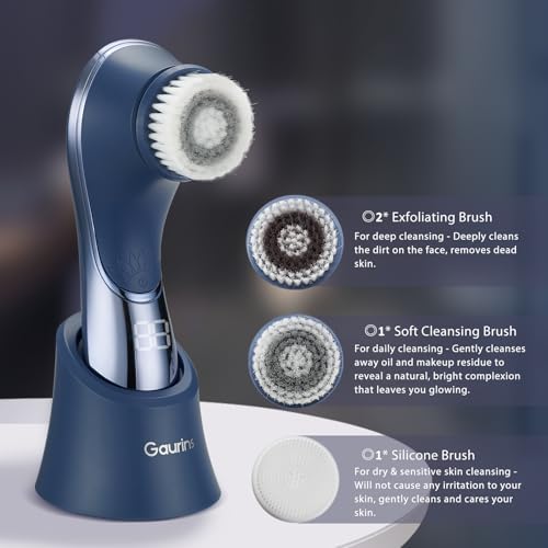Facial Cleansing Brush Electric Spin Exfoliator IPX7 Waterproof