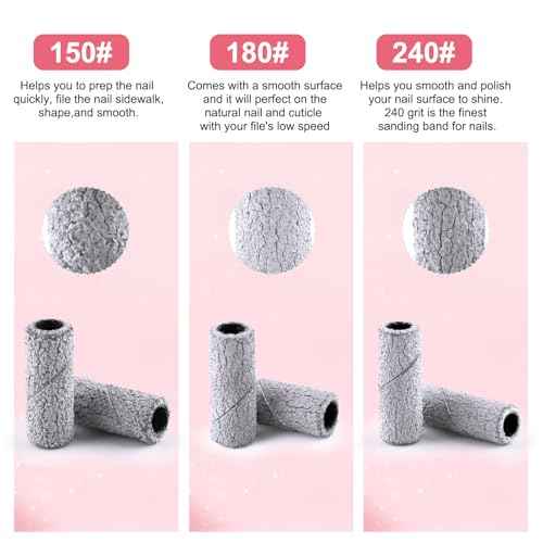 200 Pcs Nail Drill Bits Small Sanding Bands with 3.1mm Mandrel Bit, Mini Sanding Bands Nail File for Acrylic Gel Manicures and Pedicure (Zebra, 150 Grit)