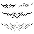 Y2K Cybersigil Heart Temporary Tattoos – 4 Designs