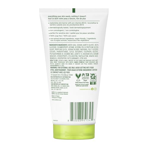Simple Kind To Skin Moisturizing Face Wash - Vitamin B5 & E, 2 Pack