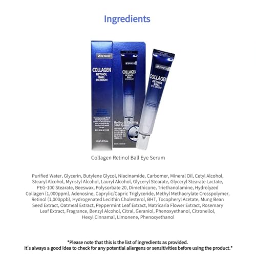 LOVE CINEMA Collagen Retinol Eye Serum ? Korean Skincare for Dark Circles, Puffiness & Wrinkles, Anti-Aging Under Eye Treatment, 30ml / 1.01 fl.oz. [Made in Korea]