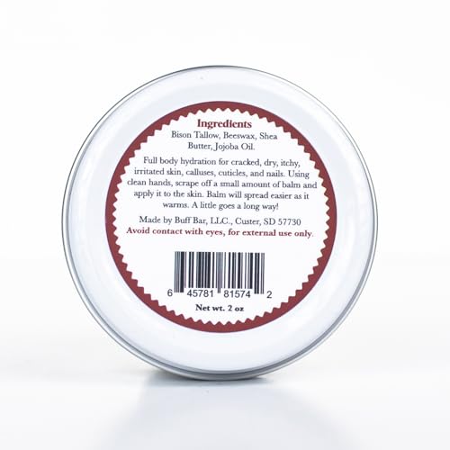 BUFF BAR Pure Bison Tallow Salve, Unscented, 1 Pack - No Irritating Ingredients, Simple & Clean, Body Butter, Full Body Hydration, Replaces Lotion, For Cracked, Dry, Itchy, Irritated Skin