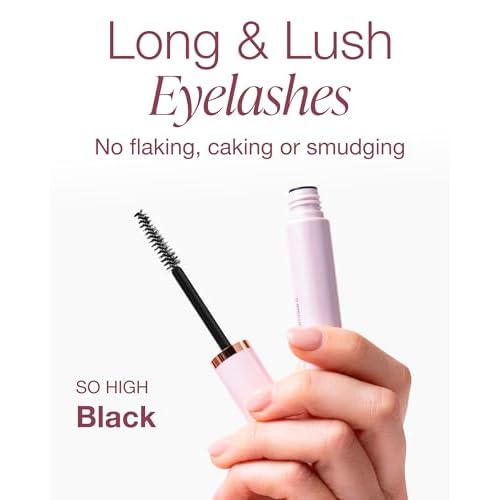 Mineral Fusion So High Extended Length Mascara (Black) - Lengthening Formula For Look of Long, Lush Lashes - Hypoallergenic With Kaolin Clay for Long Wear - No Smudge or Clumps