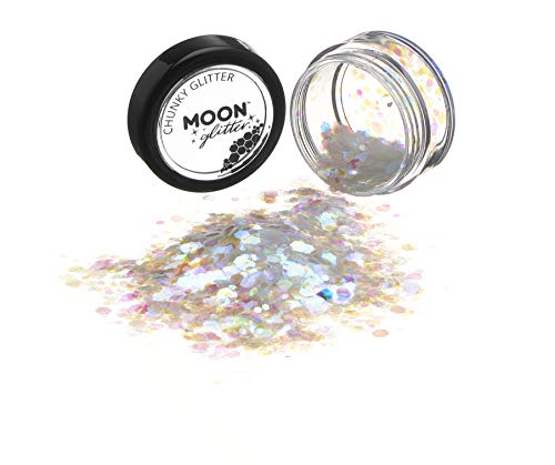 Moon Glitter Iridescent Chunky Cosmetic Glitter White 0.10oz