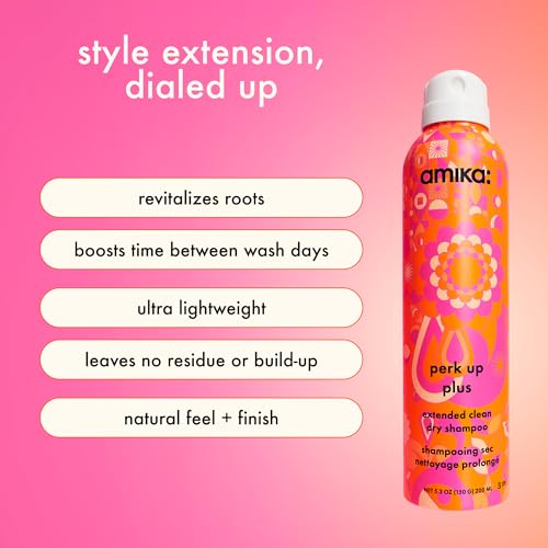 Amika Perk Up Plus Extended Clean Dry Shampoo - Lightweight & No Residue