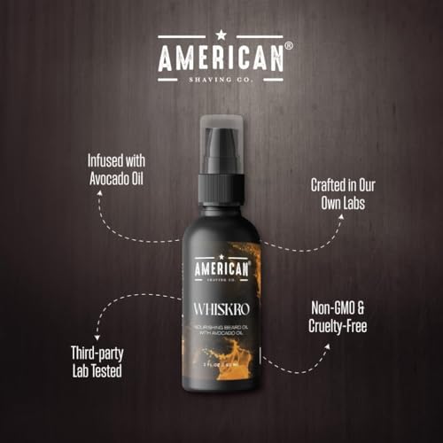 Whiskro Beard Oil for Men |100 % Pure Organic Avocado Oil | Non-Greasy Beard Conditioner & Softener | Natural Oil for Thicker, Fuller Beard| Premium Facial Hair Growth Products| US made