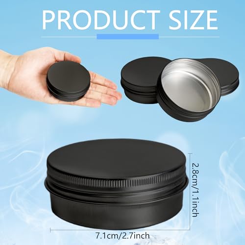 120 Pack Round Aluminum Tin with Screw Lid 2 oz Round Metal Cans Containers Empty Balm Storage Jars DIY Crafts Refillable Tin for Candle Salve Cosmetic Spices Food Lotion Beard (Color Set 2)