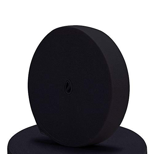 Black Elastic Bands for Wigs, 1 Inch 12 Yard High Elasticity Knit Spool Sewing Band for Waistbands Pants Clothes and Crafts DIY, Airisoer