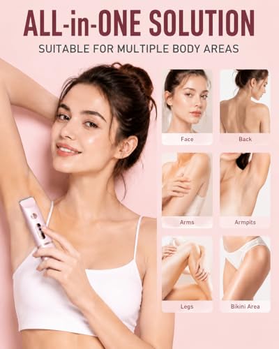 AiooTisu Pink Painless Bikini Trimmer 2-in-1 Waterproof Electric Razor for Sensitive Skin