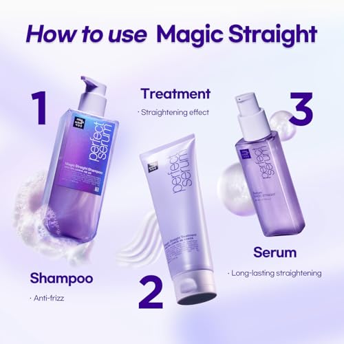 Mise En Scene Perfect Magic Straight Serum Treatment - Anti-Frizz & Hydrating Conditioner, 7.77 Fl Oz