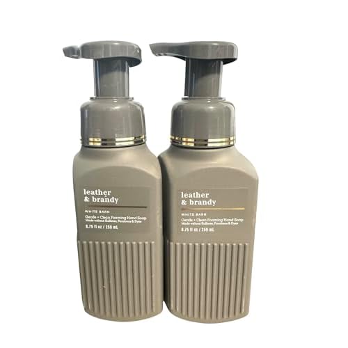 Bath and Body Works Gentle Foaming Hand Soap 8.75 Ounce 2-Pack (Leather & Brandy)